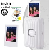 Resim Fujifilm Instax Mini Link 2 Beyaz Akıllı Telefon Yazıcısı 20LI Mini Film ve Çerçeve 