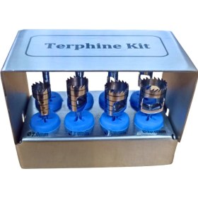 Resim Terphine Kit 8 Parça Dental Trephine Drills Kit Frez Seti Çelik Cerrahi Eğitim Seti Çok Renkli 