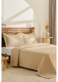 Resim Kaşmir Home Infınity Çift Kişilik Yatak Örtüsü Takımı Bej Bej 