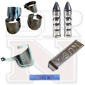 Resim Cg Çita Modifiye Nikel Set Egzoz Şapkası Kuba Far Kaşı Sivri Elcik, 4 Adet Sinyal Şapkası 