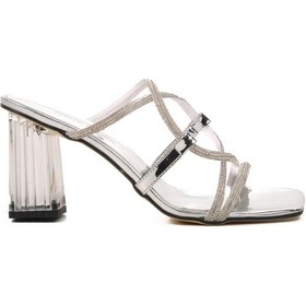 Resim Pierre Cardin Gümüş Ayna Kadın Topuklu Terlik Çok Renkli 