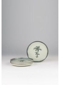 Resim Kütahya Porselen Palmiye 4 Parça 21 Cm Pasta Tabağı 80795 Çok Renkli 