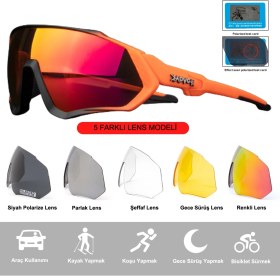 Resim Kapvoe Değişebilir 5 Lens Mtb Polarize Bisiklet Spor Dağ Kayak Gözlüğü 