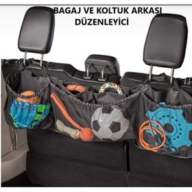 Resim NOVA TEXTILE Araç Bagaj Düzenleyici, Koltuk Arkası Organizer, Çok Amaçlı Araç İçi Organizer, Oto Aksesuar Toplama 