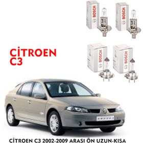 Resim CİTROEN C3 2002-2009 ARASI ÖN UZUN-KISA 4 LÜ FAR AMPÜLÜ TAKIMI BOSCH 