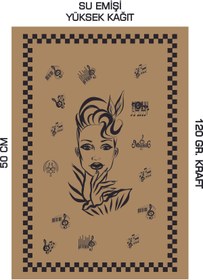 Resim duha trend 35x50 120 Gr. Kraft Kağıt Oto Paspası Notalı Kadın 50 Adet 