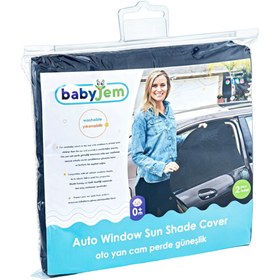 Resim Babyjem Oto Cam Perdesi Büyük (47X107) - Siyah 
