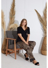 Resim Sevim Kadın Büyük Beden Kısa Kol Siyah Pijama Takım C6t5n841 001 