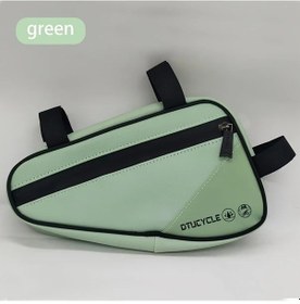 Resim Chuangyinshop Dayanıklı Pu Bisiklet Çerçeve Üçgen Çantası Yeşil - Ayarlanabilir Kayışlar Çizilmeye Dayanıklı Yeşil 