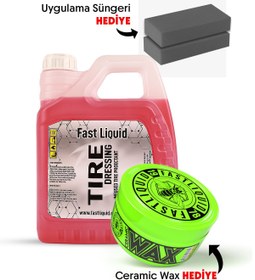 Resim Fast Liquid Lastik Parlatıcı (TİRE DRESSİNG) 4 Litre Yüksek Parlaklık | Ceramic Wax Hediyeli 125 gr 