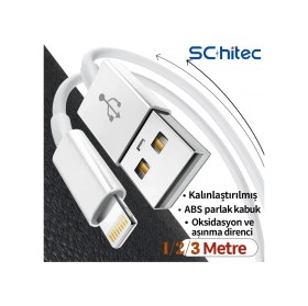 Resim Schitec 3 Paket 3a 60w Usba To Lightning Hızlı Data Ve Şarj Kablosu 1 Metre/ 2 Metre/ 3 Metre Beyaz 