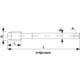 Resim Fett W 1/8 -40 Pld Dın371B Hss Düz Kanal Uç Bilemeli Makina Kılavuzu 
