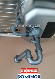 Resim DOMİNOX FRANKE EVYE SİFON TAKIMI KARE TAŞMALI 