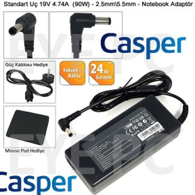 Resim Casper 19 Volt Laptop Şarj Aleti Tüm MoDell Uyumluere Uyum+Mouse Pad Hed 