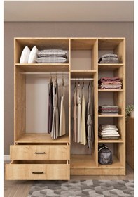 Resim Ases Mobilya Ases Hdf5358 Genç Odası Gardırop Ve Çalışma Masası Hediyeli Beyaz - Safir Meşe Safir Meşe 