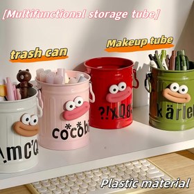 Resim Yaratıcı Kalemlik - Sevimli ve İlginç Plastik Retro Amerikan Tarzı Kovadan Tasarım, Ofis Malzemeleri için Öğrenci Esintili Stil 