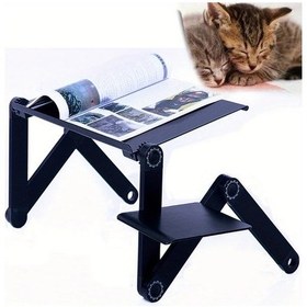 Resim Xuweiwei 1pc Siyah 48cm Ayarlanabilir Alüminyum Alaşım Dizüstü Bilgisayar Standı Taşınabilir Büyük Kaymaz Tepsi İş Okul Ev Kullanımı Siyah 