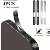 Resim 4/5/8 Parça Set / Siyah/Gümüş/Karışık, Yeni Ultra İnce Metal Telefon Hoparlör Toz Kapağı, iPhone 16/15/14 Serisi Uyumlu – Yağ ve Toza Karşı Koruma Stickerları, Şarj Portu Koruyucu, Telefon Toz Tıkacı 