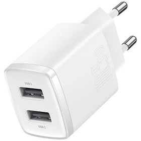 Resim Baseus Compact Dual 10.5w Beyaz Seyahat Şarjı 