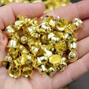 Resim 50 adet Mini Altın Zil Şans, 0.79cm x 0.99cm - Parıldayan Metalik Noel ve Şükran Günü Süsleri, DIY El Sanatları ve Tatil Süsleri için Mükemmel, DIY El Sanatları Aksesuarları | Parıldayan Zil Şansları | Dayanıklı Metal Süsler, Noel Şansları 