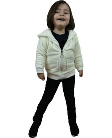 Resim Quzucuk Kids 3 Çınar Kız Çocuk Kapşonlu Kışlık Peluş Ceket Kemik 