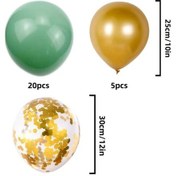 Resim Sunshine022 30 Adet Yeşil Altın Yaldız Balon Seti Helyum Hazır Parti Düğün Doğum Günü Dekor Yeşil Altın 