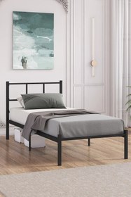 Resim Cemre Metal Karyola - 100x200 / Siyah 