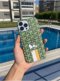 Resim casehometr Iphone 14promax Ile Uyumlu Goyard Yeşil Kartlıklı Kılıf 