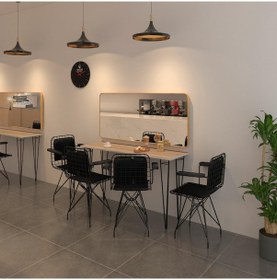 Resim Knsz masa sandalye takımı hem75mazlum crdsyh 140*040 klçsm 4 sandalye syhsyh kolçaklı sırt minderli 