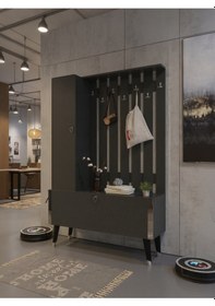 Resim Resital Portmanto Vestiyer - Gp7001-4 - Antrasit Silver Antrasit 