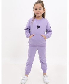 Resim Toontoy Kız Çocuk Nakışlı Eşofman Takım Lila 