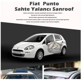 Resim Fiat Punto Parlak Siyah Yalancı Çakma Sahte Sunroof 