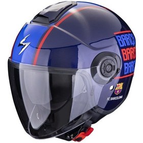 Resim Scorpion Exo City 2 Fc Barcelona Açık Motosiklet Kaskı Mavi 