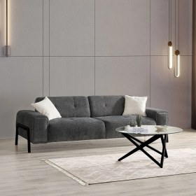 Resim Eymense Dolex Siyah Sırt Mekanizmalı Üçlü Koltuk Kanepe 