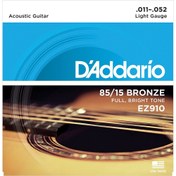 Resim D'Addario EZ910 Bronze Light Set Akustik Gitar Teli (11-52) 