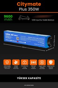 Resim robo mi Citymate Plus 350W / 36V 9600mAh Elektrikli Scooter Bataryası - Sertifikalı Güvenlik 
