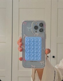 Resim Aynaya Yapıştırılabilir Mavi Vakumlu Telefon Tutucu Telefon Kılıfı Silikon Yapışkanlı Kaymaz Vantuz Mavi 1 