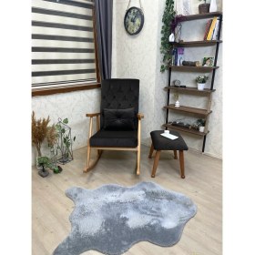 Resim Asedia Trend Naturel Acı Kahve Kapitoneli Puflu Sallanan Sandalye 