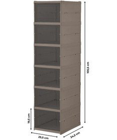 Resim 6 Katlı, Katlanabilir Ayakkabılık, Taşınabilir Çok Amaçlı, Geniş, Katlanabilir Dolap Ve Raf, Toprak Toprak 