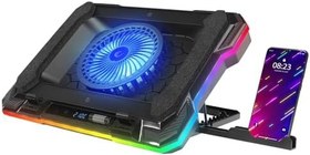 Resim Rampage S49 Cyclone Laptop Notebook Soğutucu Stand RGB Renkli Oyunculara Özel 2 USB Port 140mm Fan 14-19inç 