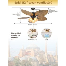Resim Dlc Group Oklahoma Tavan Vantilatörü Kahverengi 132 cm 