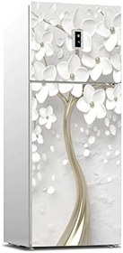 Resim Buzdolabı Sticker Kaplama Dolap Kaplama Etiketi 3d Beyaz Ağaç 1 