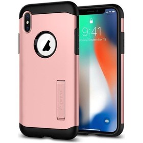 Resim Spigen İphone Uyumlu X Kılıf Slim Armor Rose Gold 