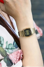 Resim Casio La670wga-1df Quartz Çelik Altın Rengi 25 Mm Kadın Kol Saati Gri 