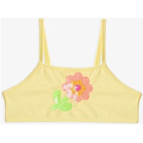 Resim Penti Sarı Kız Çocuk Sequin Halter Bikini Takımı 
