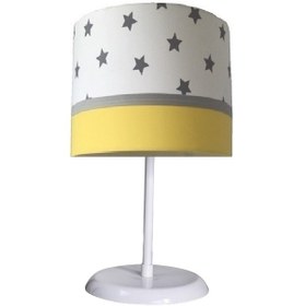 Resim 512 Yıldızlı Sarı 2.li Set Genç Bebek Ve Çocuk Odası Avize Abajur 