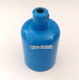 Resim Dekoratif Metal Mavi Lale E27 Duy ve Demir Kablo Kilitli 