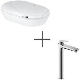 Resim Duravit D-neo 60 Cm Çanak Lavabo Beyaz Ve Wave Lavabo Bataryası 