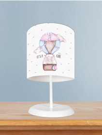 Resim Mekta Home Bebek Ve Çocuk Odası Pembe Uçan Balon Desenli Abajur 