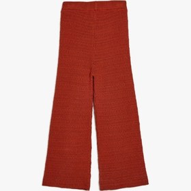 Resim Koton Basic Bol Paça Pantolon Beli Lastikli Pamuk Karışımlı Kiremit 5skg40002ht Kiremit 